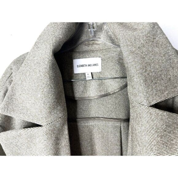 Elizabeth & James Women Belted Pea Coat XL  Brown Corpcore Formal Professional - Picture 4 of 15